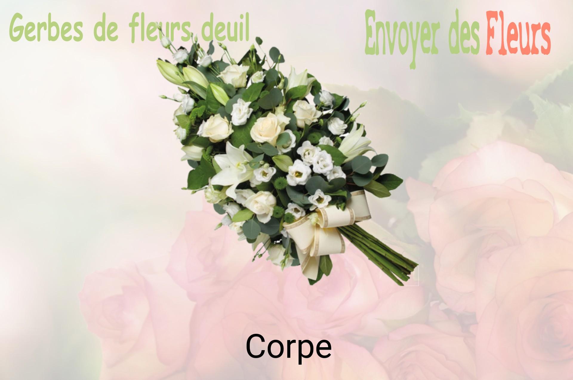 Gerbe de fleurs de deuil livrée à Corpe